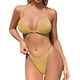 thumbnail image 1 of Traje de baño de dos piezas de bikini tipo tanga para mujer, parte superior triangular, parte inferior brasileña, 1 of 5