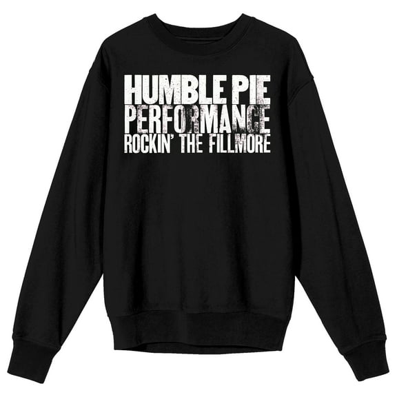 Humble Pie Rockin' The Fillmore Distressed Text Adult Black Crew Neck Sweatshirt-3XL