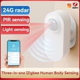 thumbnail image 4 of Zigbee Millimeter Wave Human Sensor Smart Motion Sensor PIR Motion Sensor with Illuminance Value Motion Sensor,1 x Zigbee Millimeter Wave Human Sensor,White, 4 of 10