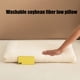 thumbnail image 3 of Almohada de fibra de soja para aliviar el dolor de cuello | Almohada de soporte cervical de perfil bajo | Transpirable y lavable a máquina | Almohada de cama de 48 x 74 cm para dormir de lado y b, 3 of 4