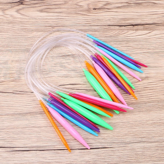 GOOHOCHY 12-Piece Circular Knitting Needles Set with Storage Tube, Plastic Knitting Tools for Sweaters and Craft Projects