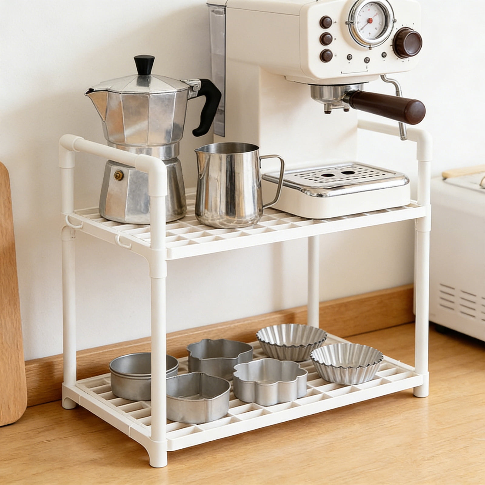 Werulen Multi Layer Kitchen Storage Rack for Home,Floor Standing Storage Rack for Bathroom,Household Organizer for Daily Necessities,Kitchen Bathroom Storage Rack,Multi Layer Floor Storage Shelf