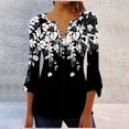 thumbnail image 2 of Womens Tops Summer Trendy Print V Neck 3/4 Sleeve Blouse Spring Tops for Women, 2 of 5