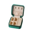 thumbnail image 4 of Joyero Organizador Cajas de soporte de exhibición de 2 capas, terciopelo, pequeño joyero Mini portátil extraíble para pulseras Pendientes Stud Watch Girls Verde negruzco Yinane joyero, 4 of 8
