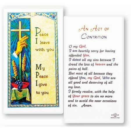 

Act of Contrition Laminated Catholic Prayer Holy Card with Prayer on Back Pack of 25