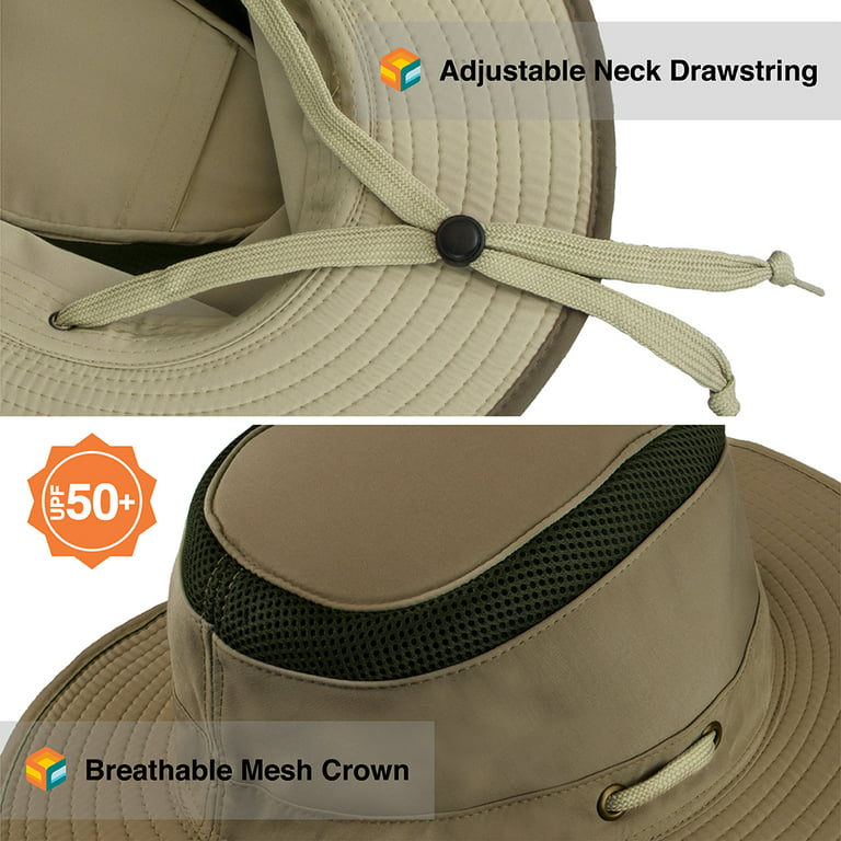 SUN CUBE Sun Hat For Men Wide Brim, Women Safari Hat, Hiking Bucket Hat UV  Sun Protection, Boonie Hat Outdoor