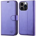 thumbnail image 1 of iPhone 13 Pro Case, PU Leather iPhone 13 Pro 5G Case[Card Holder][Kickstand] [TPU Inner Shell][RFID Blocking] Flip Phone Cover Compatible for 6.1 Inch iPhone 13 Pro -Black - 3 Rear Cameras (Purple), 1 of 7
