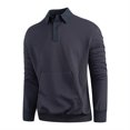 thumbnail image 6 of WREESH Men's Long Sleeve Henley Sweatshirt Casual Outdoor Button Pullover Solid Color Workout Tops with Pockets Dark Gray, 6 of 7