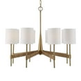 thumbnail image 3 of Maklaine 8-Light Steel Metal & Fabric Chandelier in Brass/White, 3 of 9