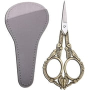 HITOPTY Precision Embroidery Scissors – 4.6in Vintage Classic Straight Pointed Shears, Sharp Stainless Steel Small