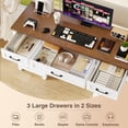 thumbnail image 6 of Homfa 59.1" White Computer Desk with Outlet, Thinken Study Writing Desk with 3-Drawer and Door Shelf for Home Office Living Room, 6 of 7