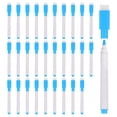 thumbnail image 1 of Dry Erase Marker Pens, 100 Pack Light Blue Ink Fine Point Low Odor Whiteboard with Eraser Cap, White Pen Rod, 1 of 7