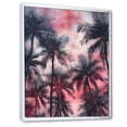 thumbnail image 2 of Designart "Shadowy Vintage Pink Palm Trees" Palms & Palm Trees Floater Framed Wall Art Living Room, 2 of 5