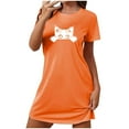 thumbnail image 2 of Sakmal Comfy Nightgowns Women Cute Sleepshirt Short Sleeve Orange Nightgowns for Women, 2 of 5