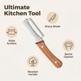 thumbnail image 4 of 2-in-1 Vegetable Peeler, 2 Piece Stainless Steel Peeler Set, Premium Wooden Handle Peeler with Built-In Bottle Opener, Multi-Purpose Fruit and Vegetable Peeler, Suitable for Various Produce, 4 of 7