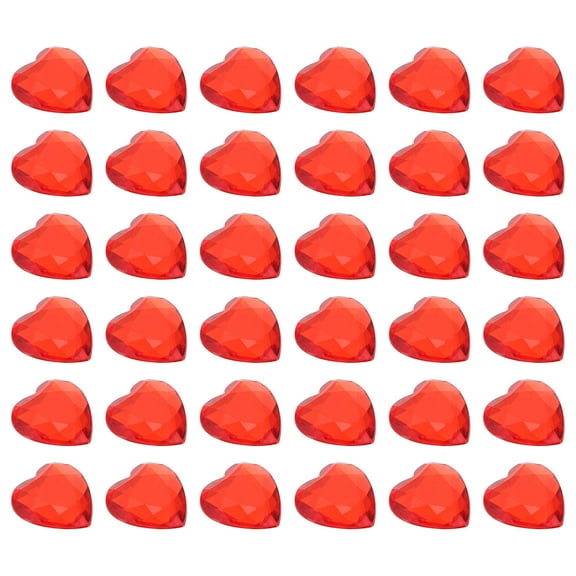 PBPBOX Valentine's Heart Baubles Red Plastic 100Pcs