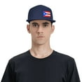 thumbnail image 6 of DouZhe Flat Brim Cap Snapback Hat, Puerto Rico Flag Prints Adjustable Blue Adult Baseball Cap, 6 of 7