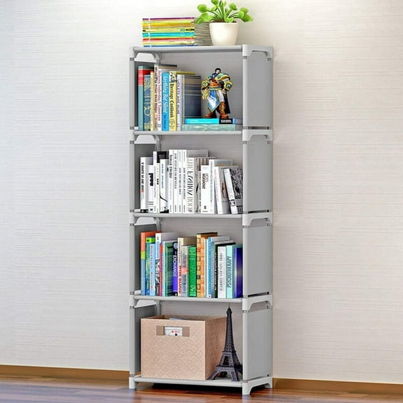 LASIEYO Vertical Cabinet Bookshelf DIY Bookcase Cube Storage Organizer for Bedroom Living Room Office