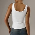 thumbnail image 3 of Bixock Women Built-in Bra Tank Tops Solid Color Square Neck Lace Sleeveless Wireless T Shirta Bras With Padded Cups Daily Bras, 3 of 8