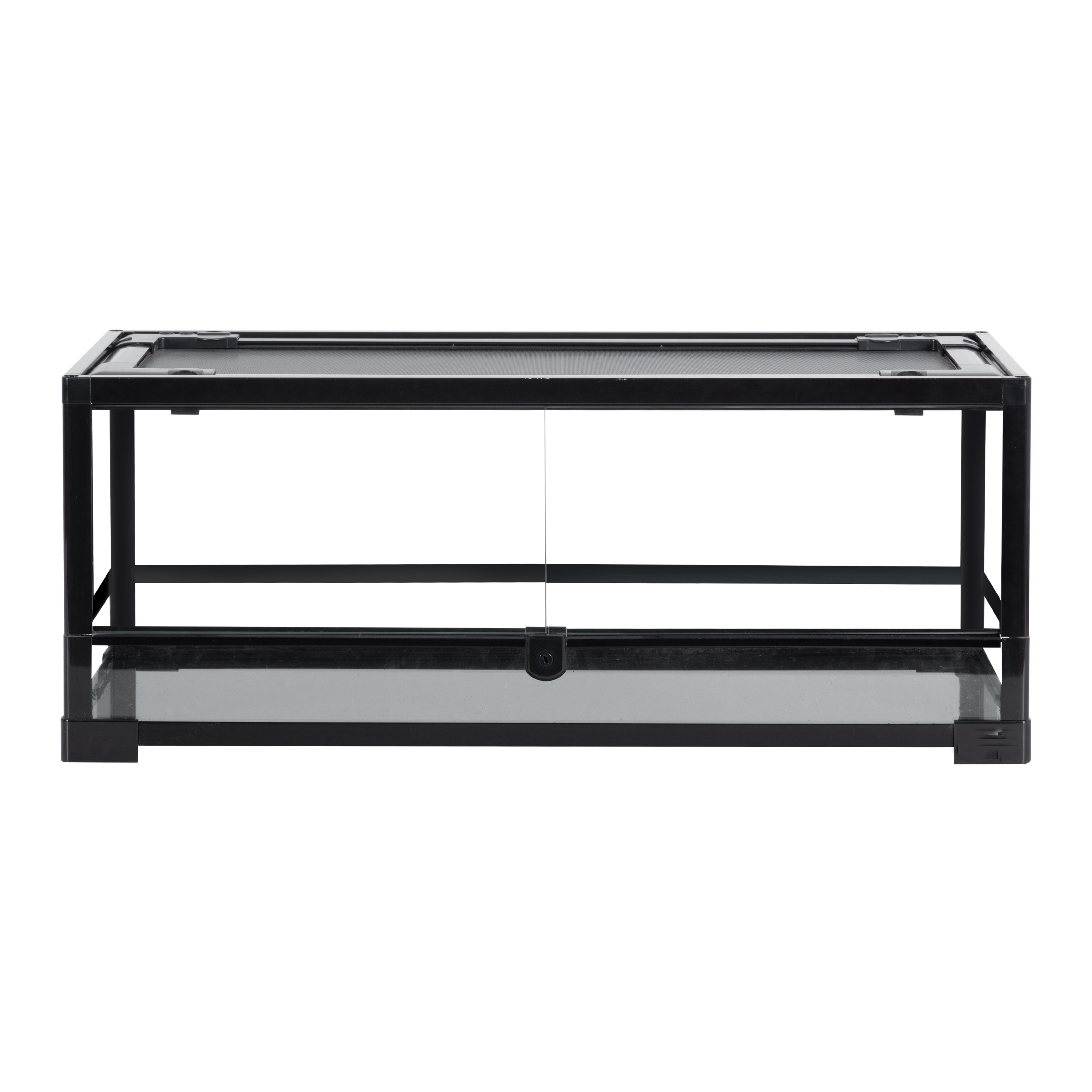 Guzzlo Tempered Glass Reptile Terrarium, 30" x 12" x 12", Black