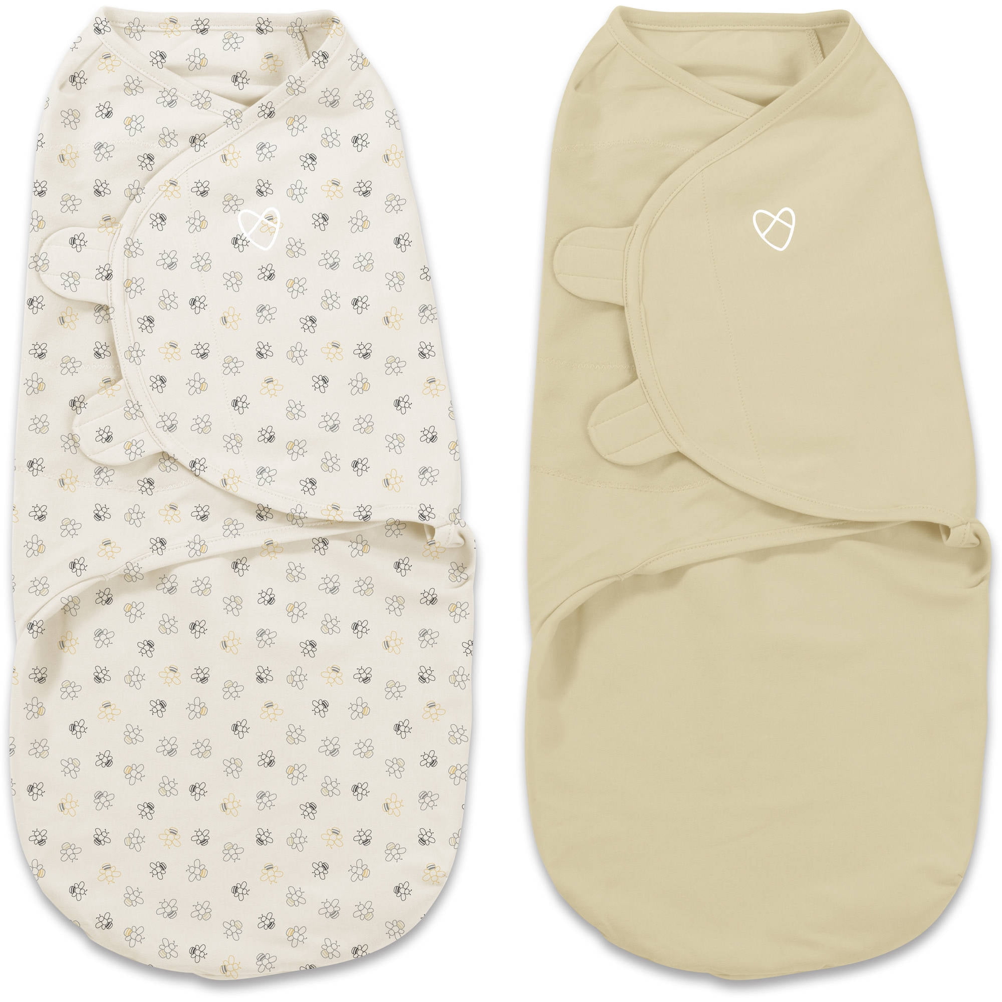SwaddleMe Original Organic Swaddle, 2Pack, Baby Bees, Small