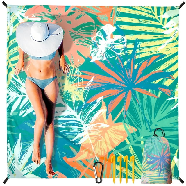 Manta de playa impermeable y arenosa HIHOHO 200 x 211 cm