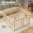 thumbnail image 3 of Babyeap Wooden Baby Playpen,Foldable Play Yards for Babies and Toddlers,Large Wood Play Gate with Built-in Toys,Baby Fence Activity Center 47x47x23.6 Inch, 3 of 9