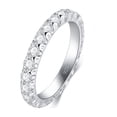 thumbnail image 1 of Anillo de plata de ley con circonita cúbica, elegante banda de plata de ley de 3 mm, anillos de plata de ley para mujer Xtellar plateado, 1 of 3