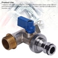 thumbnail image 4 of Angle Shut Off Valve, 15mm Male Interface Brass Material Quarter Turn Ball Valve Tee Shunt Design Versatile Usage G1/2 DN15 Thread  for Washing Machine Toilet, 4 of 7