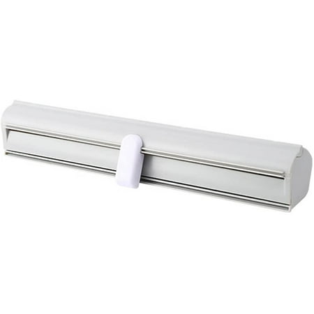Wall Food Film Unwinder, Wall Unwinder - Papieren handdoekopslag, Keukenwandplank - Keukenopbergrek met scherpe messen - 39 x 10 x 24 cm(grijs en wit