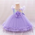thumbnail image 2 of Sequins Prom Dresses for Girls Tulle-Tutu 6M-3Y Toddlers Kids Cute Cap Sleeve Floral High Waisted A-Line Solid Evening Party Dress 2025, 2 of 8