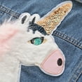 thumbnail image 5 of 2-7T Toddler Baby Girls Unicorn Jean Jacket with Sequins Sparkly Sleeve Kids Fashion Denim Jackets Outerwear, 5 of 10