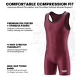 thumbnail image 2 of Exxact Sports Plain Youth Wrestling Singlet For Boys, Premium Powerlifting Singlet, Kids Wrestling Singlets For Training - (Maroon, YM), 2 of 6