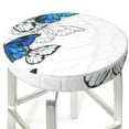 thumbnail image 3 of Naloa Blue Flying Butterflies Round Bar Stool Cushion Cover 12-14 inch, Fits Kitchen, Office, Restaurant Chairs - 12 inch, 3 of 7