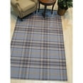 thumbnail image 4 of EORC Blue Handmade Wool Transitional Plaid Rug, 10' x 14'-Color:Blue,Material:Wool, 4 of 5
