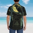 thumbnail image 4 of Sikiie MoonNight Sky Crow Print Men's Hawaiian Shirt, Summer Beach Button Pocket Short Sleeve T-Shirt,3X-Large, 4 of 7