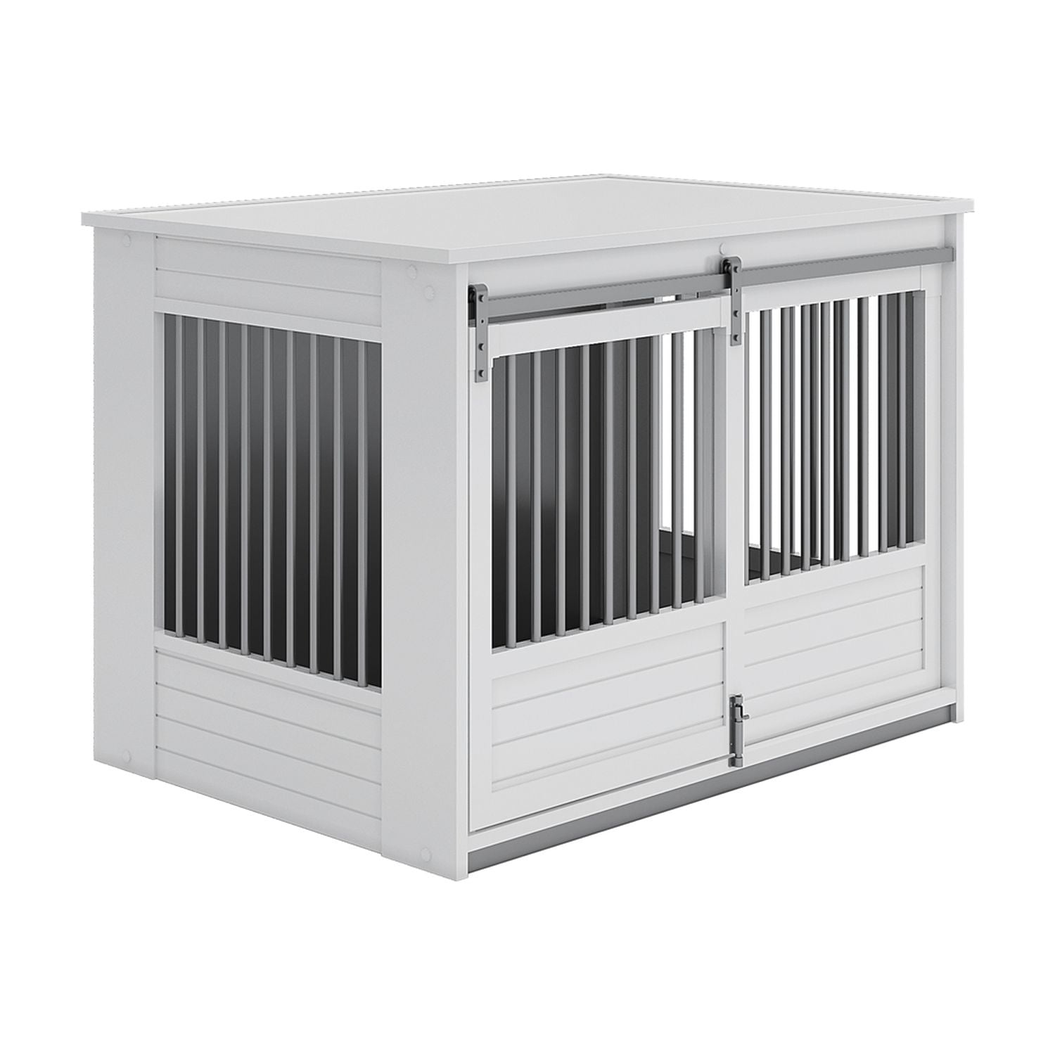 New Age Pet ECOFLEX® Barn Door Dog Crate & End Table, Indoor Furniture Style Kennel