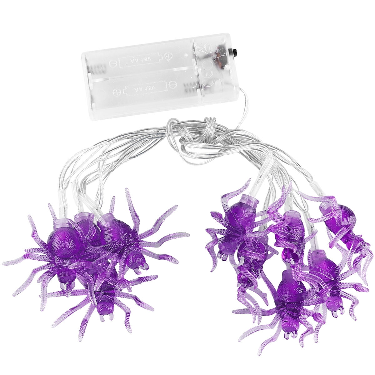 BEADCEST 1Pc Purple  LED String Light with Spider Design Decorative Lighting for Events