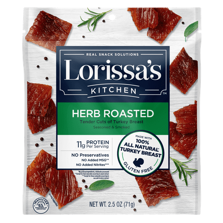 Lorissa's Kitchen, Turkey Strips, Herb Roasted, 2.5oz