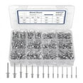 thumbnail image 1 of 600 Pcs 14 Size Pop Rivets Assortment Kit Aluminum Rivets (3/32 Inch 1/8 Inch 5/32 Inch 3/16 Inch),Assorted Blind Rivets, 1 of 5