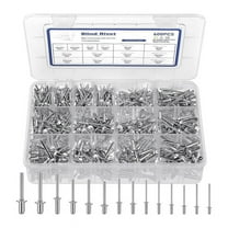 600 Pcs 14 Size Rivets Assortment Kit Aluminum Rivets (3/32 Inch 1/8 Inch 5/32 Inch 3/16 Inch),Assorted Blind Rivets