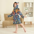thumbnail image 4 of FORMRS Niños Bathrobe Unisex Hooded Robe Soft Plush Pajamas Sleepwear, Size 10-12T, Art Flowers, 4 of 7