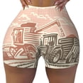 thumbnail image 2 of Gukieu Combine harvester working with tractor Print Women's Sports Shorts, Elastic Waist High Stretch Running Yoga Gym Sweatpants-Medium, 2 of 8