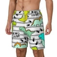 thumbnail image 2 of Gaeub Funny Dinosaurs on Stripes Mens Swim Trunks Stretch Beach Shorts Quick Dry for Men Swim Shorts Swimwear with Pockets- X-Large, 2 of 9