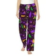 thumbnail image 2 of Lsque Mardi Gra2 Print Women's Pajama Pants, Lounge Pant - Comfortable Home Wear,Elastic Waistband, Stylish Design-Large, 2 of 9