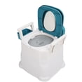 thumbnail image 4 of Bedside Commode, Portable Blue Commode Chair for Toilet Slip Proof Silent Folding Lid High Load Capacity with Garbage Bag for Elderly, 4 of 7