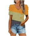 thumbnail image 2 of Fiudx Camisas de Mujer Mujer Moda Casual Manga Corta Suelta Camiseta Blusa Tops, 2 of 5