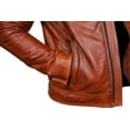 thumbnail image 6 of Men's Designer Biker Style Brown Color Zipper Genuine Leather Jacket SouthBeachLeather, 6 of 8