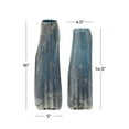 thumbnail image 4 of DecMode 16", 15"H Abstract Handmade Blown Blue Glass Vase, Set of 2, 4 of 10