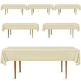 thumbnail image 4 of DecorRack 6 Pack Plastic Tablecloths, 54 x 108 inch Rectangular Disposable Table Covers for Parties, Events, Indoor Outdoor Use, Ivory (6 Count), 4 of 7